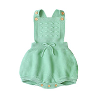 Load image into Gallery viewer, Baby Unisex Solid Color Bow Crochet Rompers Wholesale 22102851
