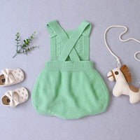 Load image into Gallery viewer, Baby Unisex Solid Color Bow Crochet Rompers Wholesale 22102851
