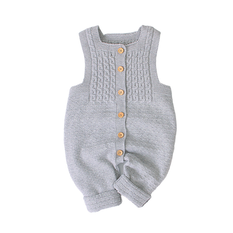 Baby Unisex Solid Color Knitwear Jumpsuits Wholesale 22102855