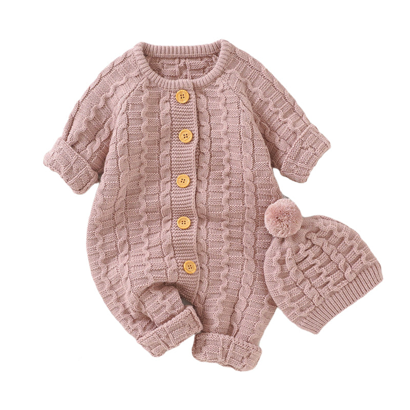 Baby Unisex Solid Color Crochet Jumpsuits Wholesale 221028550