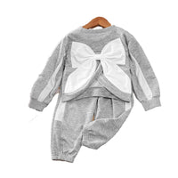Load image into Gallery viewer, 2 Pieces Set Baby Kid Girls Solid Color Bow Tops And Pants Wholesale 221028551
