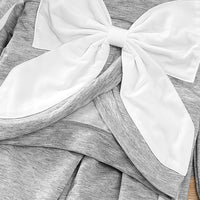 Load image into Gallery viewer, 2 Pieces Set Baby Kid Girls Solid Color Bow Tops And Pants Wholesale 221028551
