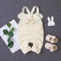 Load image into Gallery viewer, Baby Girls Solid Color Knitwear Jumpsuits Wholesale 22102856
