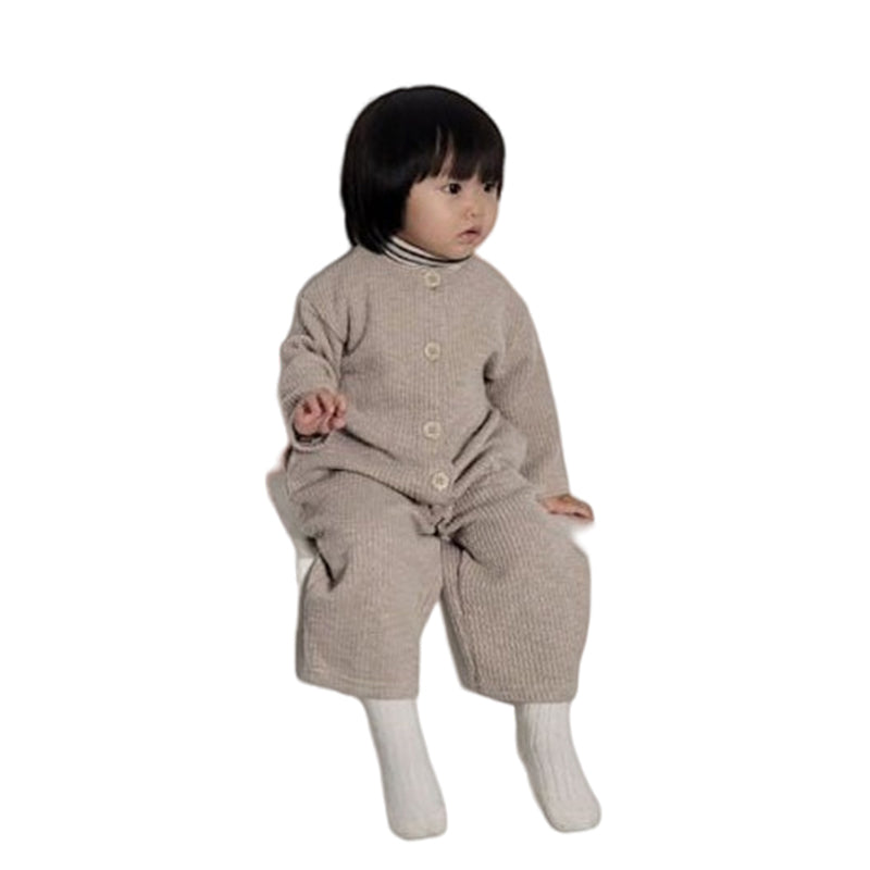 Baby Unisex Solid Color Crochet Jumpsuits Wholesale 221028561