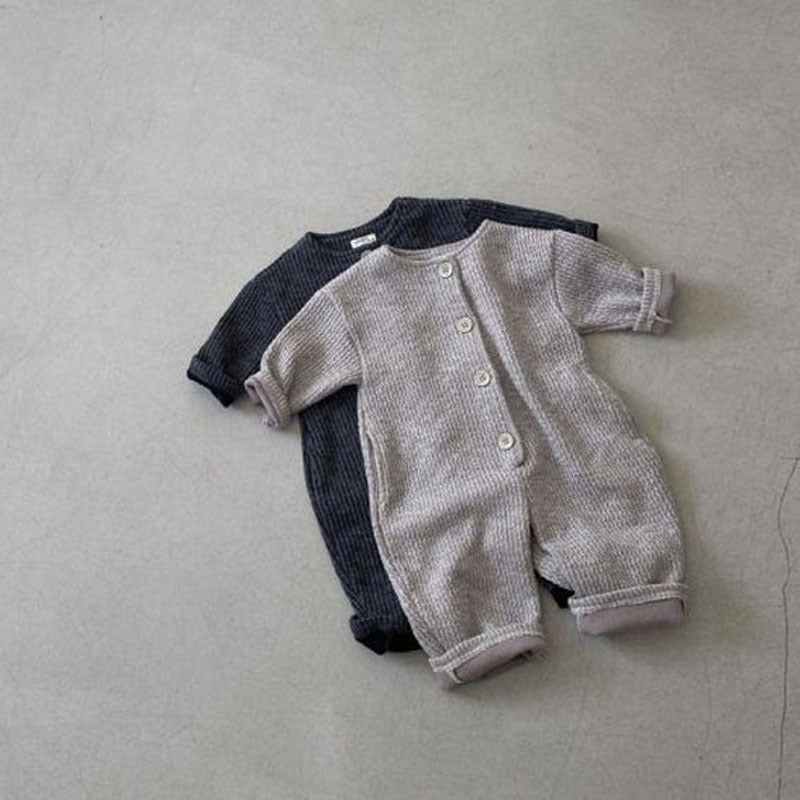 Baby Unisex Solid Color Crochet Jumpsuits Wholesale 221028561