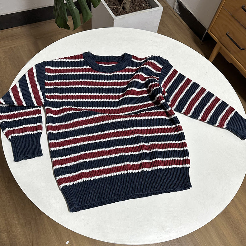 Baby Kid Unisex Striped Crochet Sweaters Wholesale 221028565