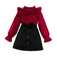 Load image into Gallery viewer, 2 Pieces Set Kid Girls Lace Tops And Bow Skirts Wholesale 221028569
