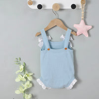 Load image into Gallery viewer, Baby Girls Solid Color Bow Knitwear Rompers Wholesale 22102859
