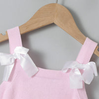 Load image into Gallery viewer, Baby Girls Solid Color Bow Knitwear Rompers Wholesale 22102859

