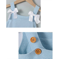 Load image into Gallery viewer, Baby Girls Solid Color Bow Knitwear Rompers Wholesale 22102859

