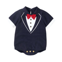 Load image into Gallery viewer, Baby Boys Bow Knitwear Rompers Wholesale 22102860
