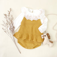 Load image into Gallery viewer, Baby Girls Solid Color Knitwear Rompers Wholesale 22102861
