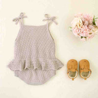 Load image into Gallery viewer, Baby Girls Solid Color Knitwear Rompers Wholesale 22102861
