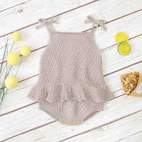 Load image into Gallery viewer, Baby Girls Solid Color Knitwear Rompers Wholesale 22102861
