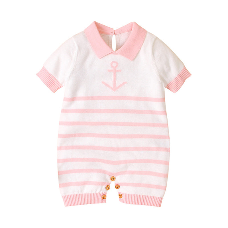Baby Unisex Striped Knitwear Jumpsuits Wholesale 22102865