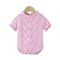 Load image into Gallery viewer, Baby Girls Solid Color Knitwear Rompers Wholesale 22102869
