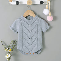 Load image into Gallery viewer, Baby Girls Solid Color Knitwear Rompers Wholesale 22102869
