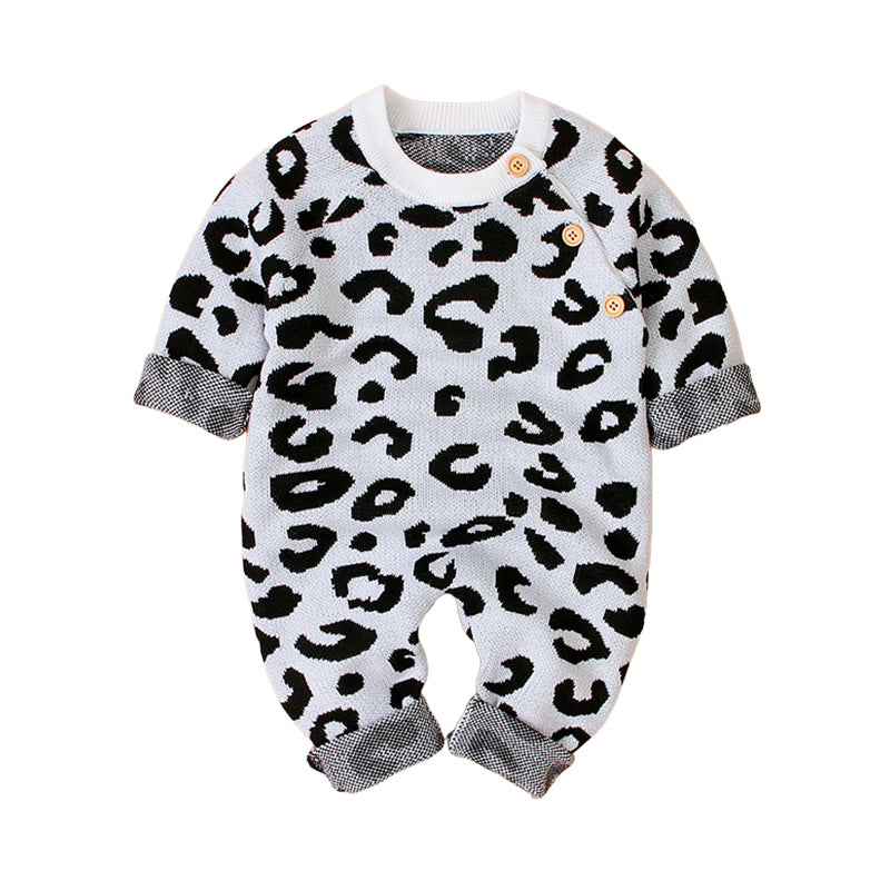 Baby Unisex Leopard print Knitwear Jumpsuits Wholesale 22102874