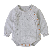 Load image into Gallery viewer, Baby Unisex Solid Color Crochet Rompers Wholesale 22102876
