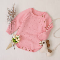 Load image into Gallery viewer, Baby Unisex Solid Color Crochet Rompers Wholesale 22102876
