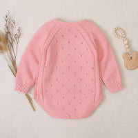 Load image into Gallery viewer, Baby Unisex Solid Color Crochet Rompers Wholesale 22102876
