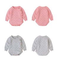 Load image into Gallery viewer, Baby Unisex Solid Color Crochet Rompers Wholesale 22102876
