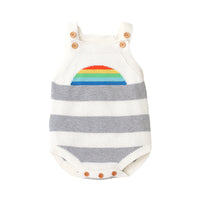 Load image into Gallery viewer, Baby Unisex Striped Rainbow Crochet Rompers Wholesale 22102886
