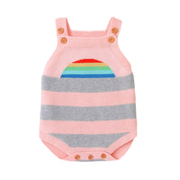 Load image into Gallery viewer, Baby Unisex Striped Rainbow Crochet Rompers Wholesale 22102886
