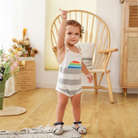 Load image into Gallery viewer, Baby Unisex Striped Rainbow Crochet Rompers Wholesale 22102886

