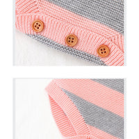 Load image into Gallery viewer, Baby Unisex Striped Rainbow Crochet Rompers Wholesale 22102886
