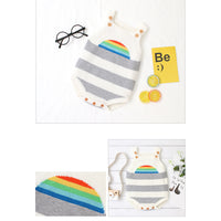 Load image into Gallery viewer, Baby Unisex Striped Rainbow Crochet Rompers Wholesale 22102886
