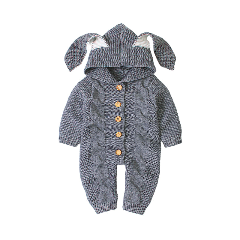 Baby Unisex Solid Color Crochet Jumpsuits Wholesale 22102889