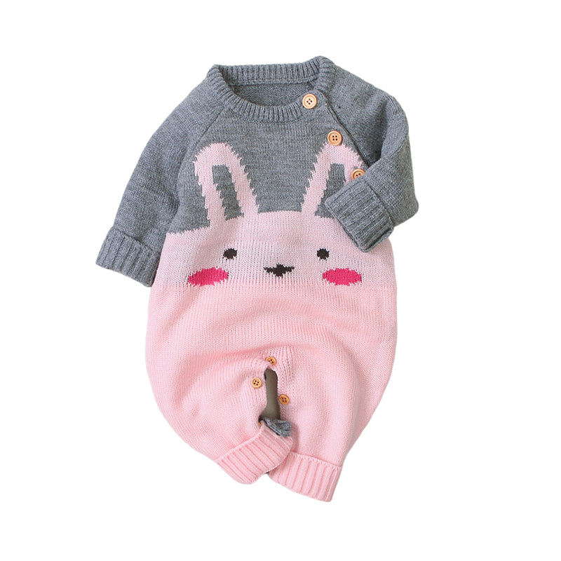 Baby Unisex Color-blocking Cartoon Crochet Jumpsuits Wholesale 22102892