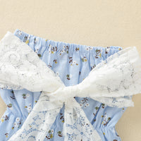 Load image into Gallery viewer, Baby Girls Flower Bow Print Rompers Wholesale 221101140
