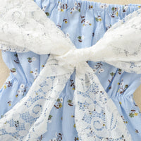 Load image into Gallery viewer, Baby Girls Flower Bow Print Rompers Wholesale 221101140
