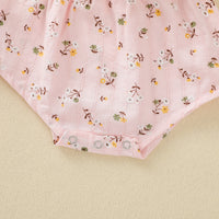 Load image into Gallery viewer, Baby Girls Flower Bow Print Rompers Wholesale 221101140

