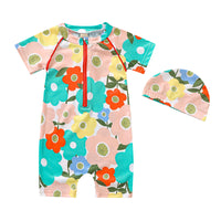 Load image into Gallery viewer, Baby Kid Unisex Flower Animals Print Beach Rompers Swimwears Wholesale 221101149
