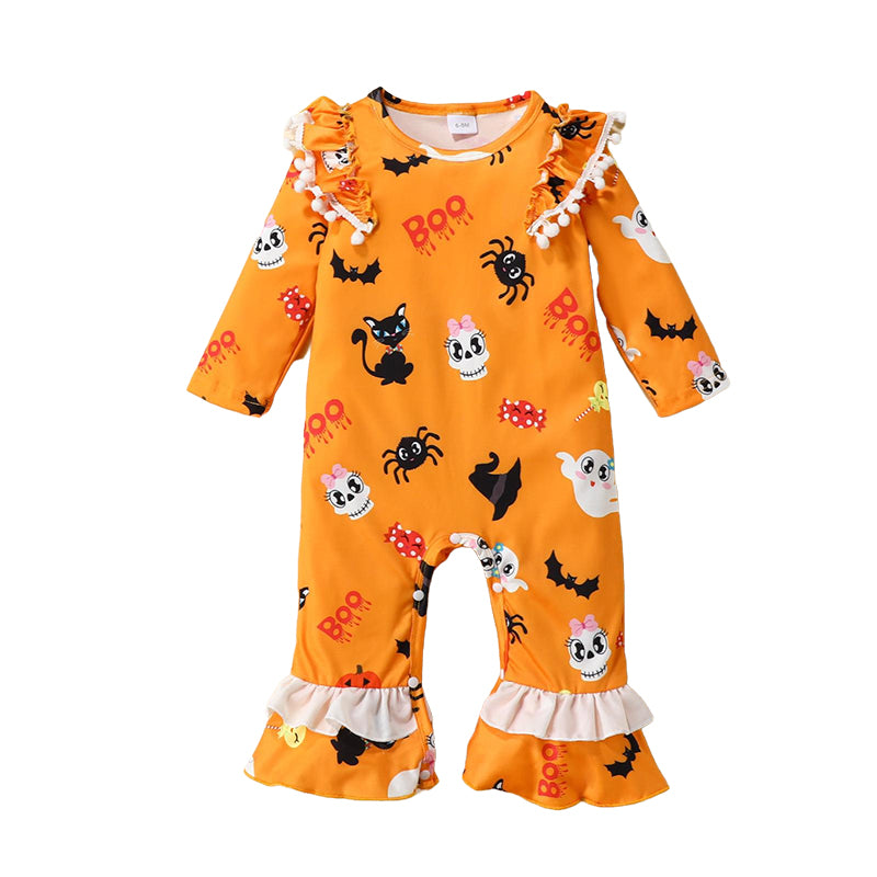Baby Unisex Color-blocking Cartoon Print Halloween Jumpsuits Wholesale 221101378