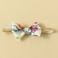 Load image into Gallery viewer, 3 Pieces Set Baby Girls Flower Print Headwear Solid Color Rompers And Bow Dresses Wholesale 221101475
