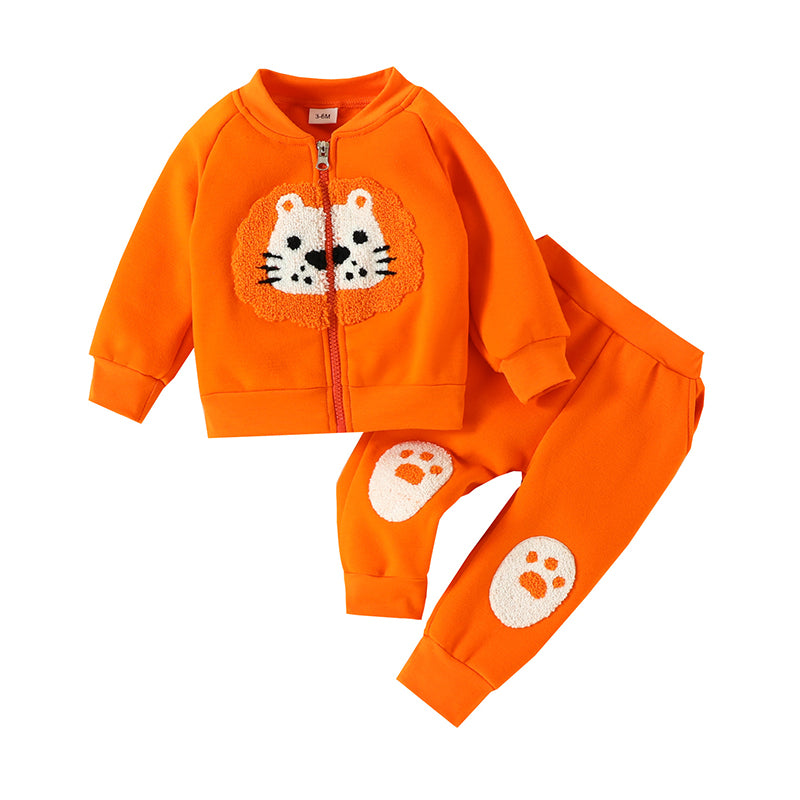 2 Pieces Set Baby Unisex Embroidered Jackets Outwears And Cartoon Pants Wholesale 221101555