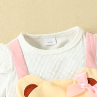 Load image into Gallery viewer, Baby Girls Color-blocking Cartoon Bow Rompers Wholesale 221101654
