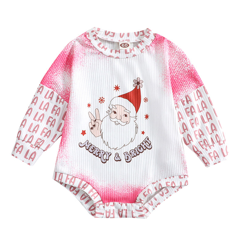 Baby Girls Cartoon Print Christmas Rompers Wholesale 221101658