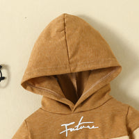 Load image into Gallery viewer, 2 Pieces Set Baby Kid Boys Letters Color-blocking Hoodies Swearshirts And Pants Wholesale 221101671
