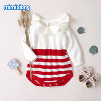 Load image into Gallery viewer, Baby Girls Striped Rompers Wholesale 22110302
