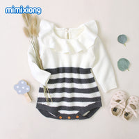 Load image into Gallery viewer, Baby Girls Striped Rompers Wholesale 22110302
