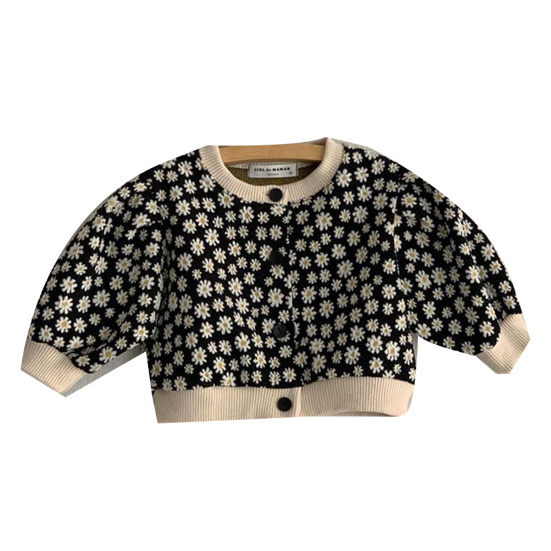 Baby Kid Girls Flower Cardigan Wholesale 221103223