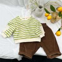 Load image into Gallery viewer, Baby Kid Unisex Solid Color Muslin&amp;Ribbed Pants Wholesale 221103352

