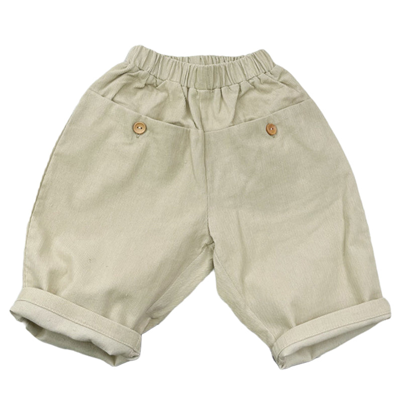 Baby Kid Unisex Solid Color Muslin&Ribbed Pants Wholesale 221103352