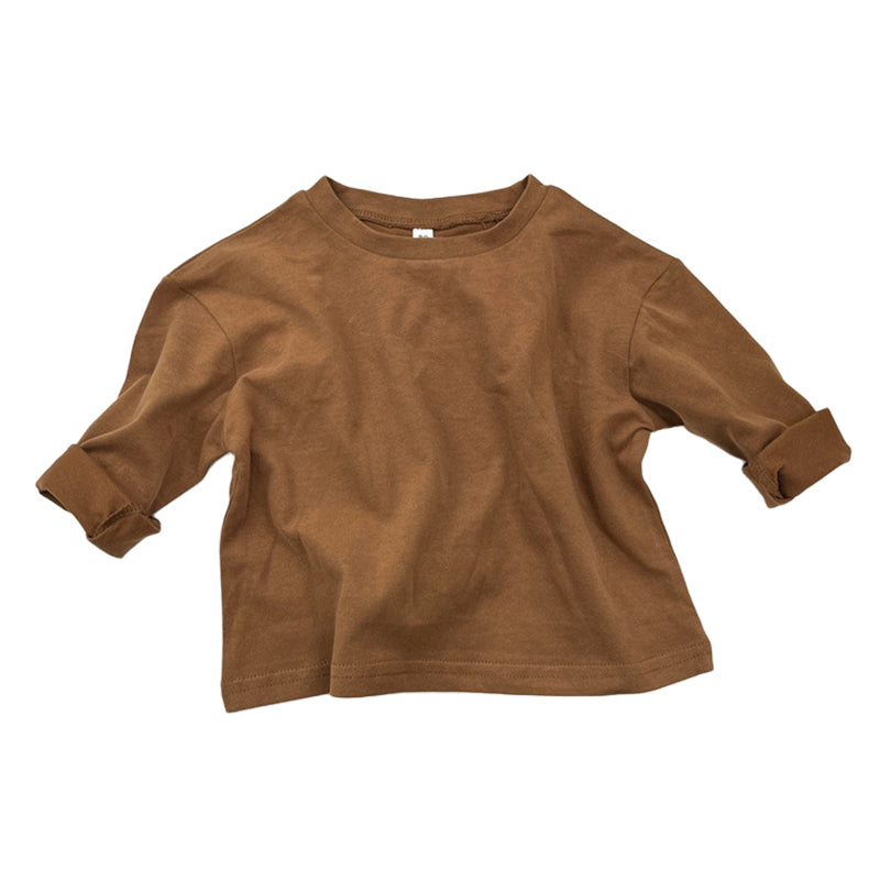 Baby Kid Unisex Solid Color Tops Wholesale 221103368