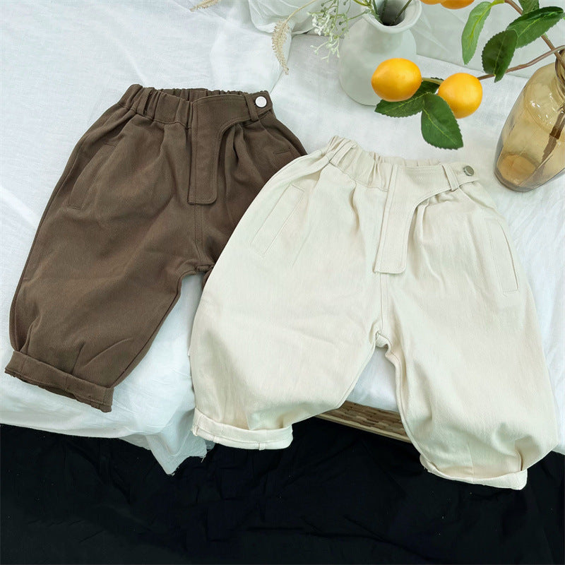 Baby Kid Unisex Solid Color Pants Wholesale 221103370